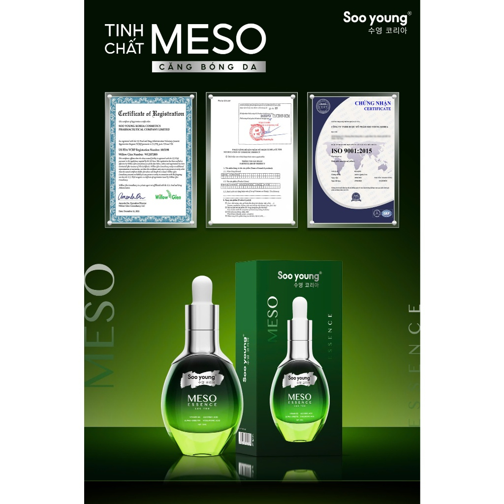 Meso Lục Tảo SOO YOUNG Chính Hãng Phục Hồi Căng Bóng Da 35ml